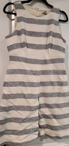J Crew linen stripe dress size 6
